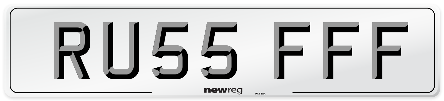 RU55 FFF Number Plate from New Reg